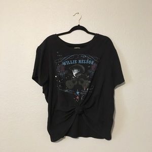 Willie Nelson black band plus size t shirt